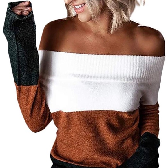 🆕Women’s Knitted Sweater Long Sleeves Stripe NWT - Picture 2 of 7